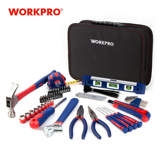 WORKPRO 100-Piece Household Tool Set – Kitchen & Mechanic Kit with Pliers, Screwdrivers, Sockets, Wrenches & Hammer