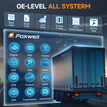 FOXWELL HD500 Truck Diagnostic Tool – 24V Diesel Scanner with DPF Regen, Injector Cutoff & Full-System Diagnostics