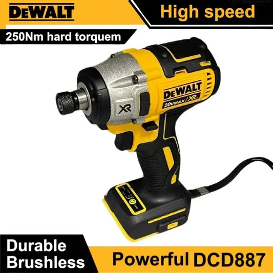 DEWALT DCD887 18V Cordless Impact Driver – Brushless Electric Drill with LED Light & Lithium-Ion Battery