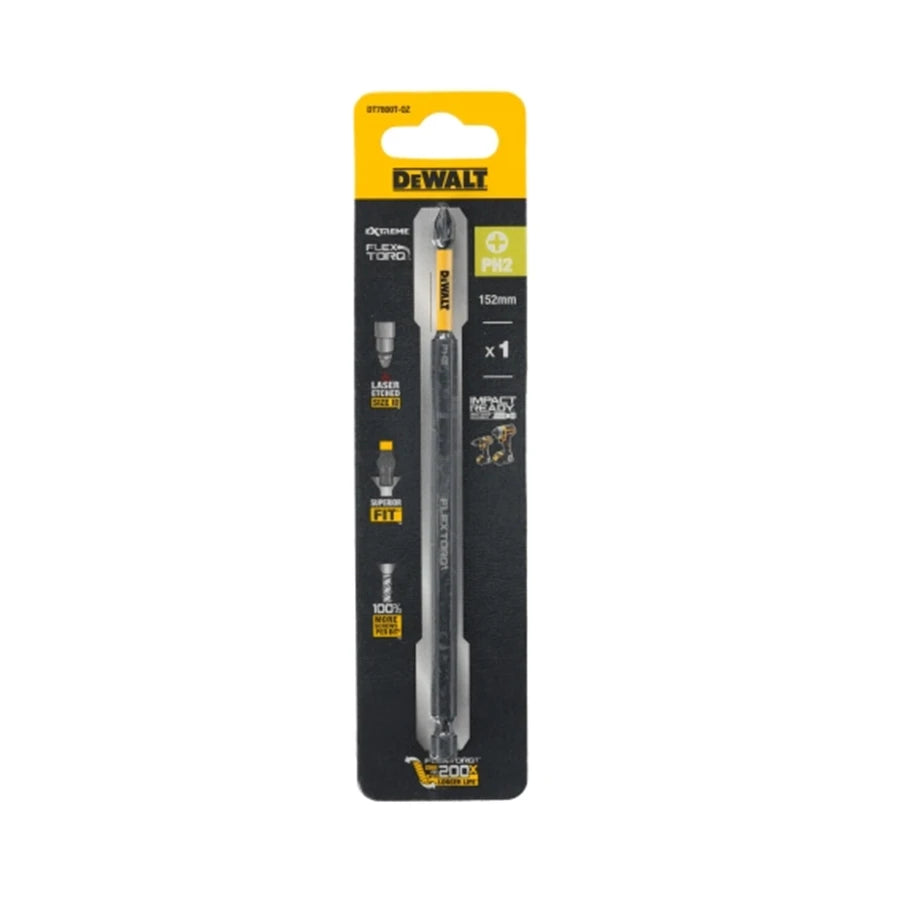 DEWALT PH2 152mm Impact Screwdriver Bit – High-Hardness Extended Drill Bit (1/2/5/10PCS) DT7800T