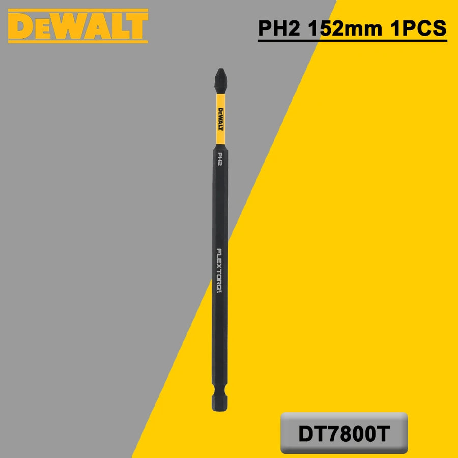 DEWALT PH2 152mm Impact Screwdriver Bit – High-Hardness Extended Drill Bit (1/2/5/10PCS) DT7800T