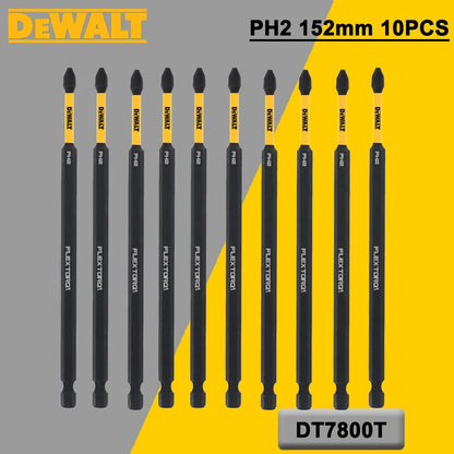 DEWALT PH2 152mm Impact Screwdriver Bit – High-Hardness Extended Drill Bit (1/2/5/10PCS) DT7800T