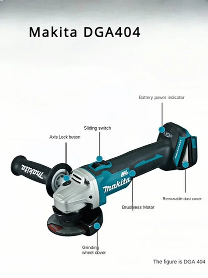 Makita DGA404 18V Brushless Angle Grinder – Cordless Electric Grinding & Sanding Tool