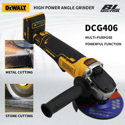 DEWALT DCG406 20V Brushless Angle Grinder – 100/125mm Metal Cutting Tool, Maglev Technology (No Battery)