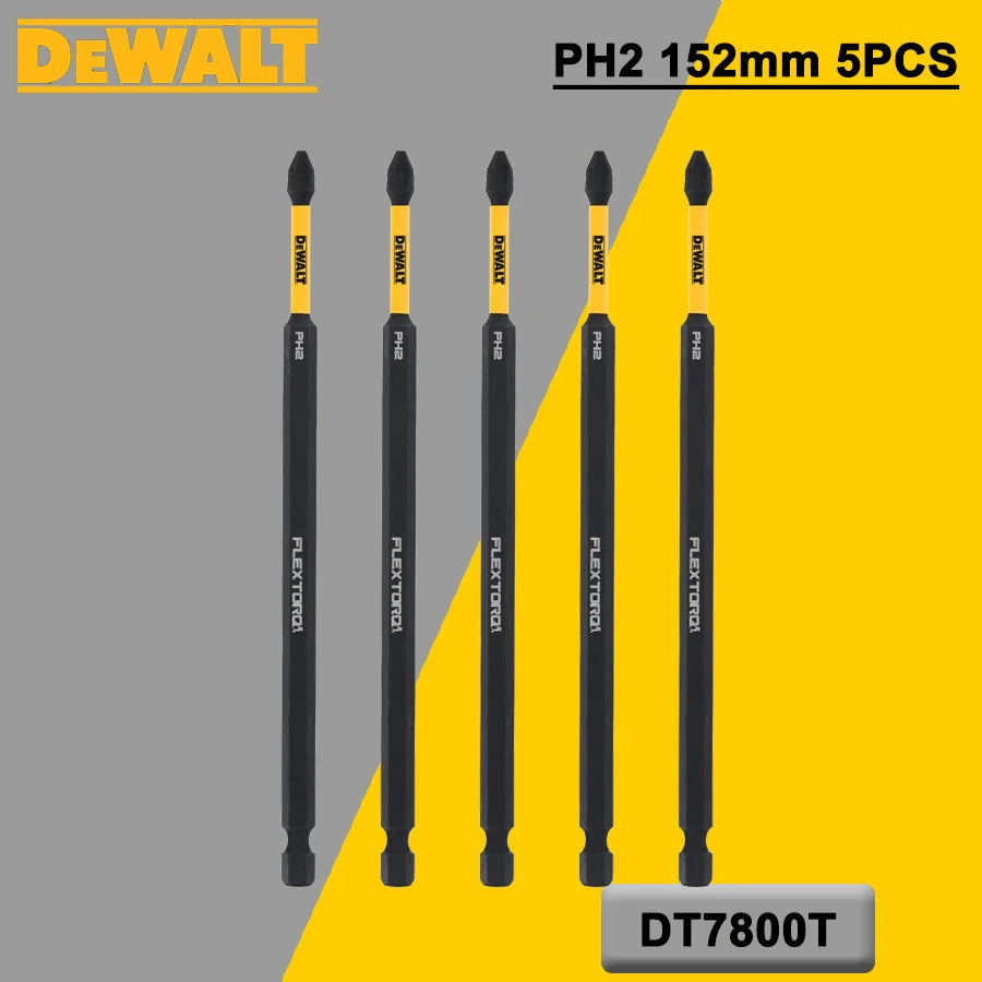 DEWALT PH2 152mm Impact Screwdriver Bit – High-Hardness Extended Drill Bit (1/2/5/10PCS) DT7800T