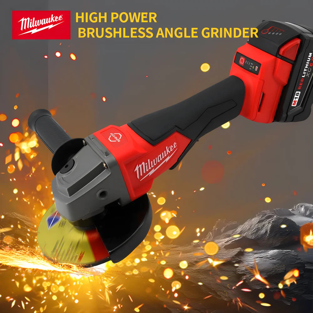 Milwaukee 18V Brushless Angle Grinder – 100/125mm Cordless High-Power Cutting & Polishing Tool