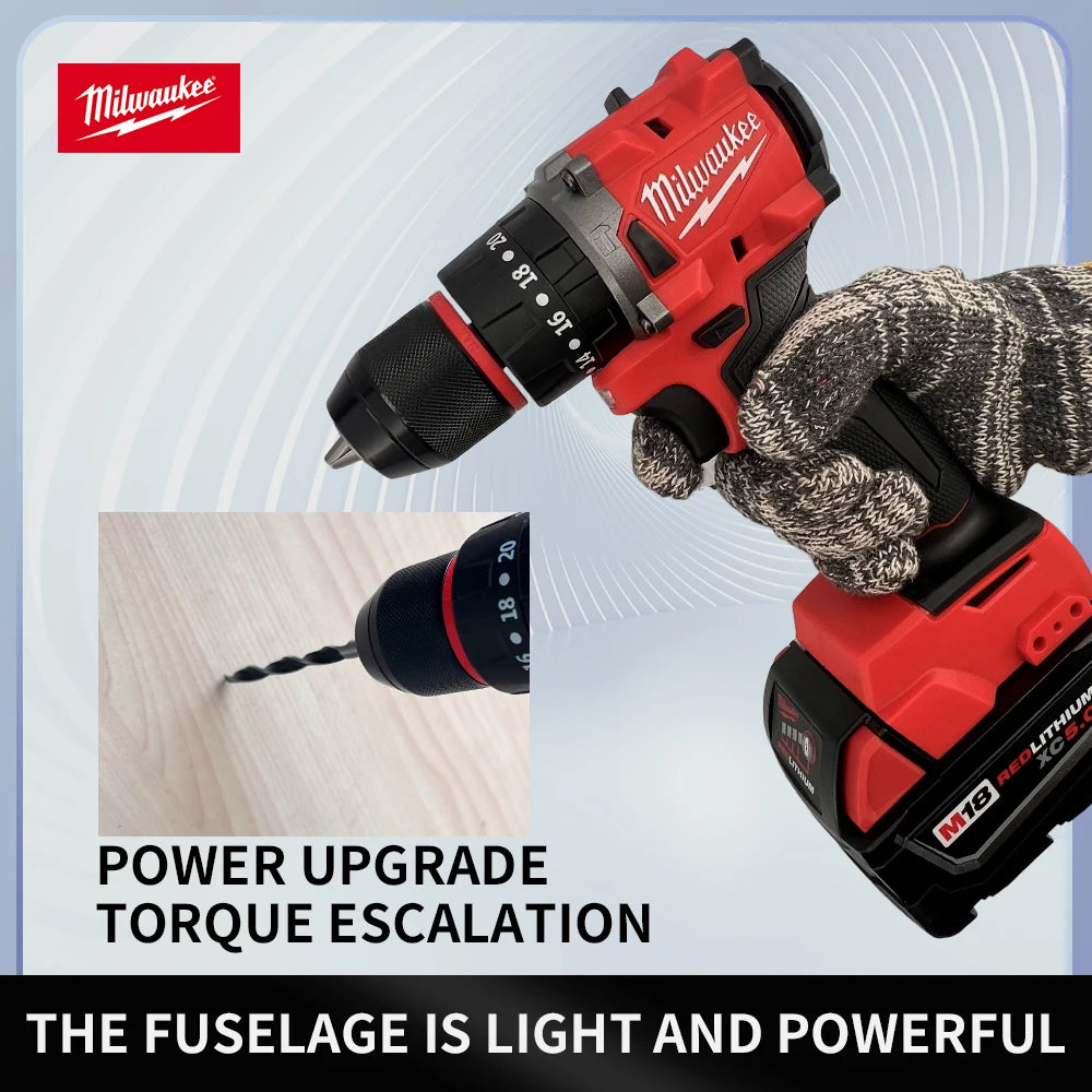 Milwaukee 18V Brushless Cordless Impact Drill – 150Nm Compact Electric Drill for Professional Use - Tool Only