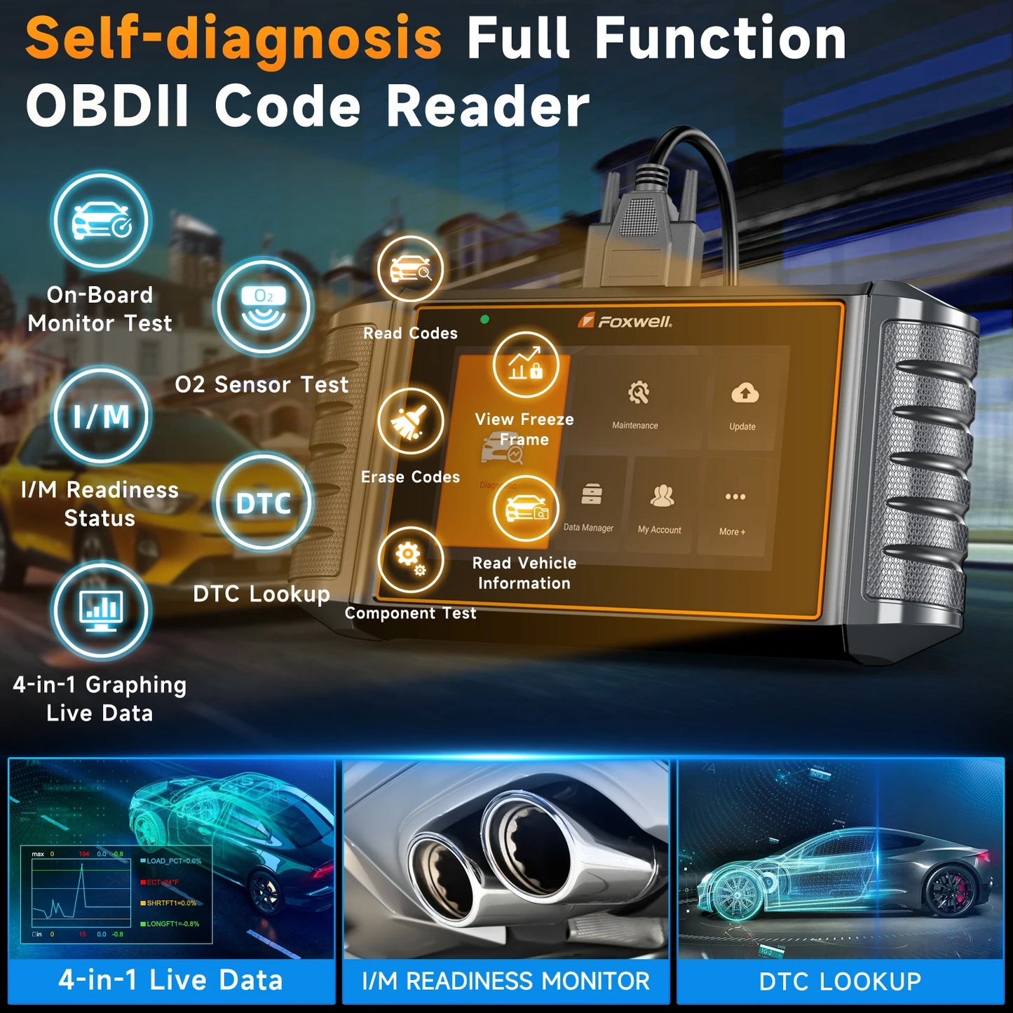 FOXWELL NT716 OBD2 Automotive Scanner ABS SRS Transmission Engine Diagnostic Code Reader EPB OIL SAS OBD2 Auto Scan Car Tool