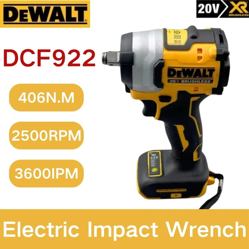 DEWALT DCF922 Cordless Impact Wrench – 1/2'' Rechargeable 20V Power Tool with 205Nm Reverse Torque - TOOL ONLY