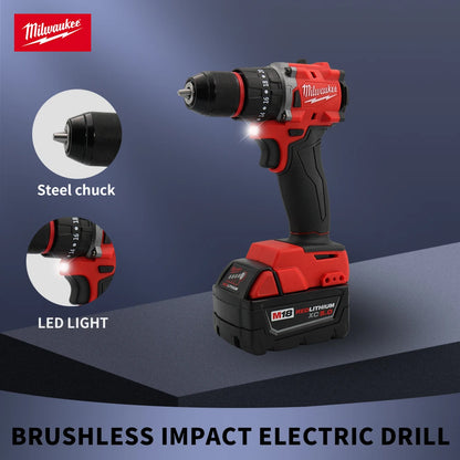 Milwaukee 18V Brushless Cordless Impact Drill – 150Nm Compact Electric Drill for Professional Use - Tool Only