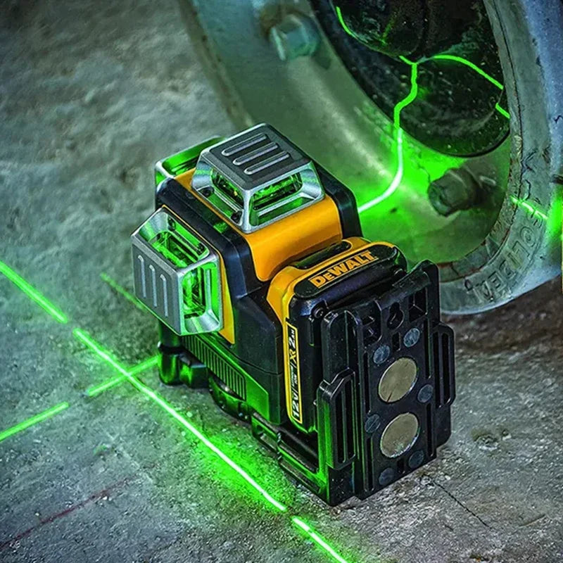 DEWALT DW089LG 12V Laser Level – 360° 3-Sided Green Beam with 12 Lines for Indoor & Outdoor Use