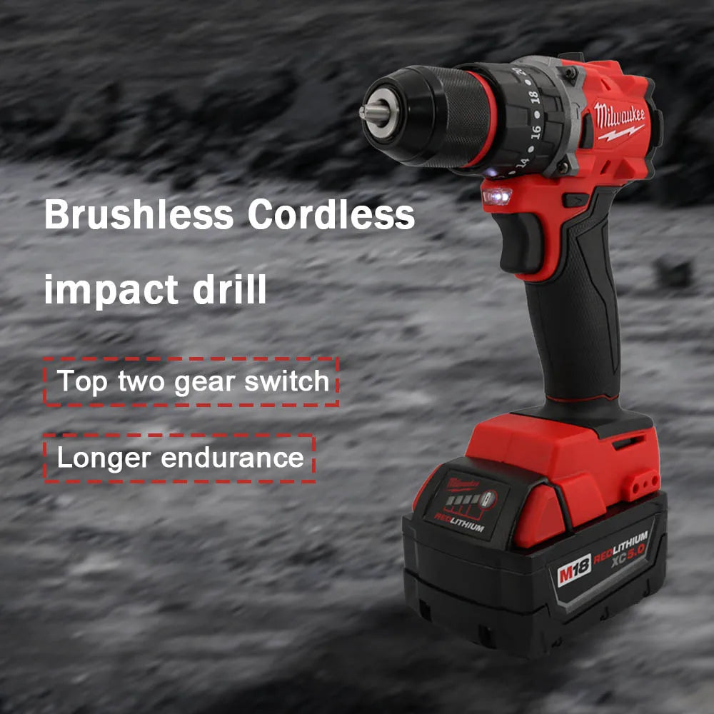 Milwaukee 18V Brushless Cordless Impact Drill – 150Nm Compact Electric Drill for Professional Use - Tool Only