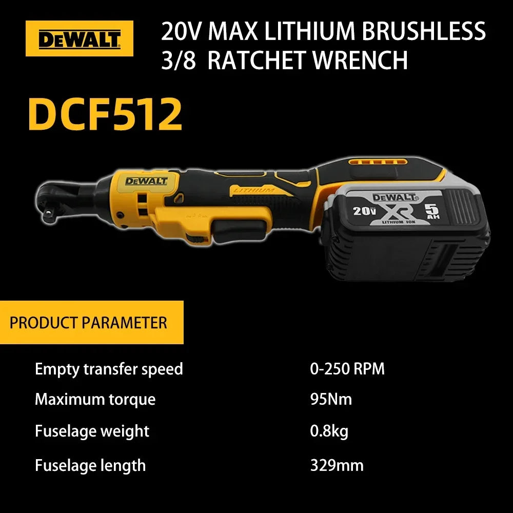 DEWALT DCF512 Ratchet Right Angle Wrench Variable Speed Brushless Power Wrench LED light Cordless 20V Battery Power Tools