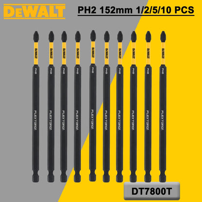 DEWALT PH2 152mm Impact Screwdriver Bit – High-Hardness Extended Drill Bit (1/2/5/10PCS) DT7800T