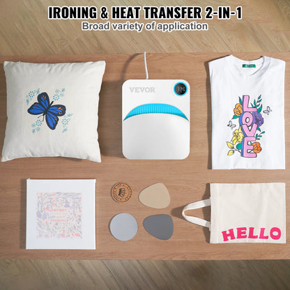 VEVOR Portable Heat Press Machine – 9x9/12x10in Sublimation Transfer for DIY T-Shirts, Bags & HTV Vinyl