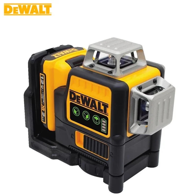 DEWALT DW089LG 12V Laser Level – 360° 3-Sided Green Beam with 12 Lines for Indoor & Outdoor Use