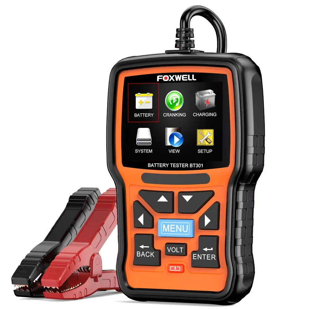 FOXWELL BT301 Car Battery Tester – Digital Analyzer for Battery Load, Cranking, Charging System & Alternator Test