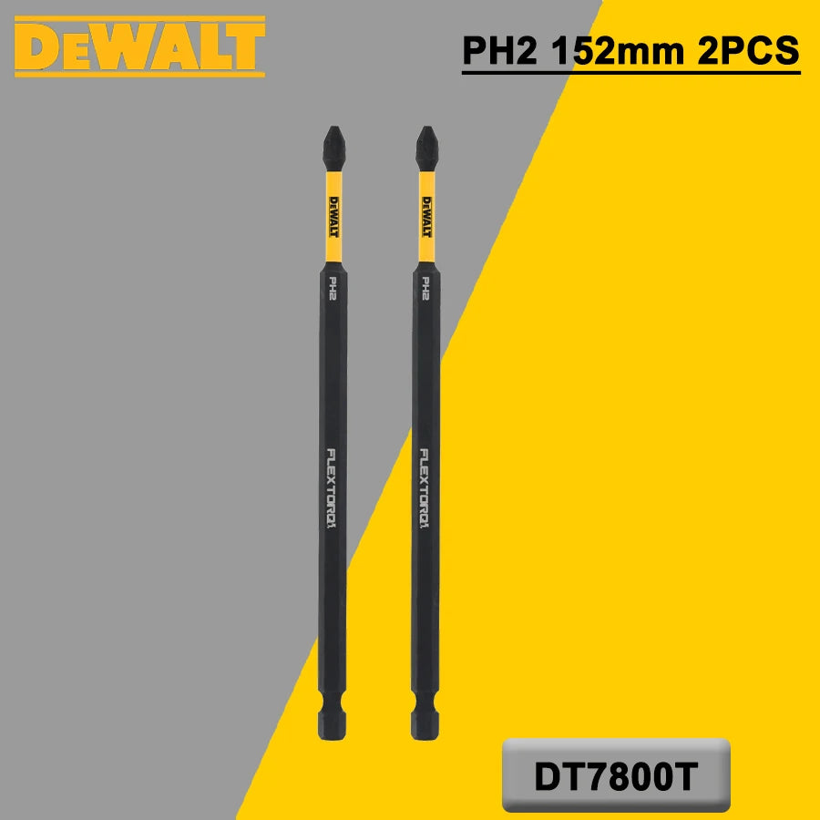 DEWALT PH2 152mm Impact Screwdriver Bit – High-Hardness Extended Drill Bit (1/2/5/10PCS) DT7800T